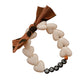 Bracelet MAMIE - Maxi Coeurs Beige & Noeud Léopard