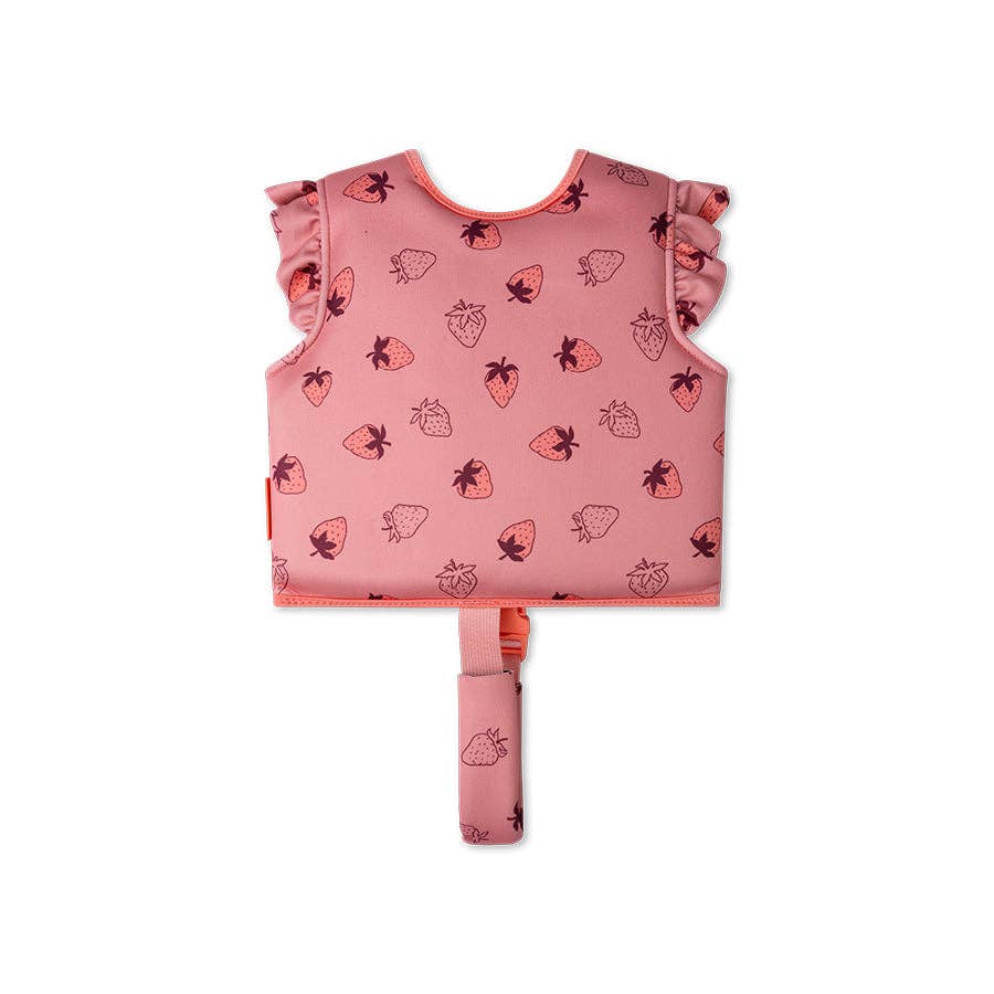 Gilet de natation - Fraises Rose - 1/2 ans
