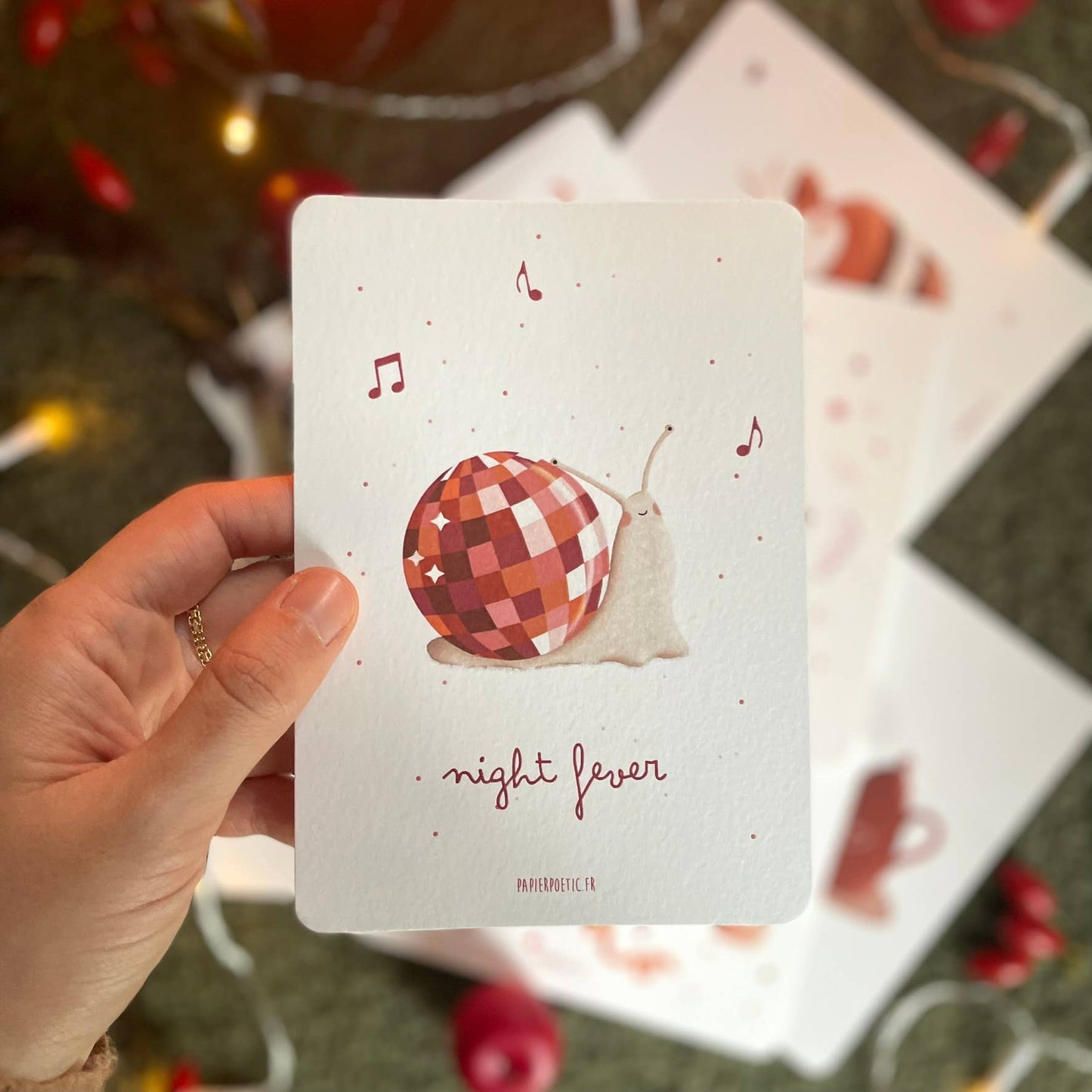 Carte postale "Escargot de fête"
