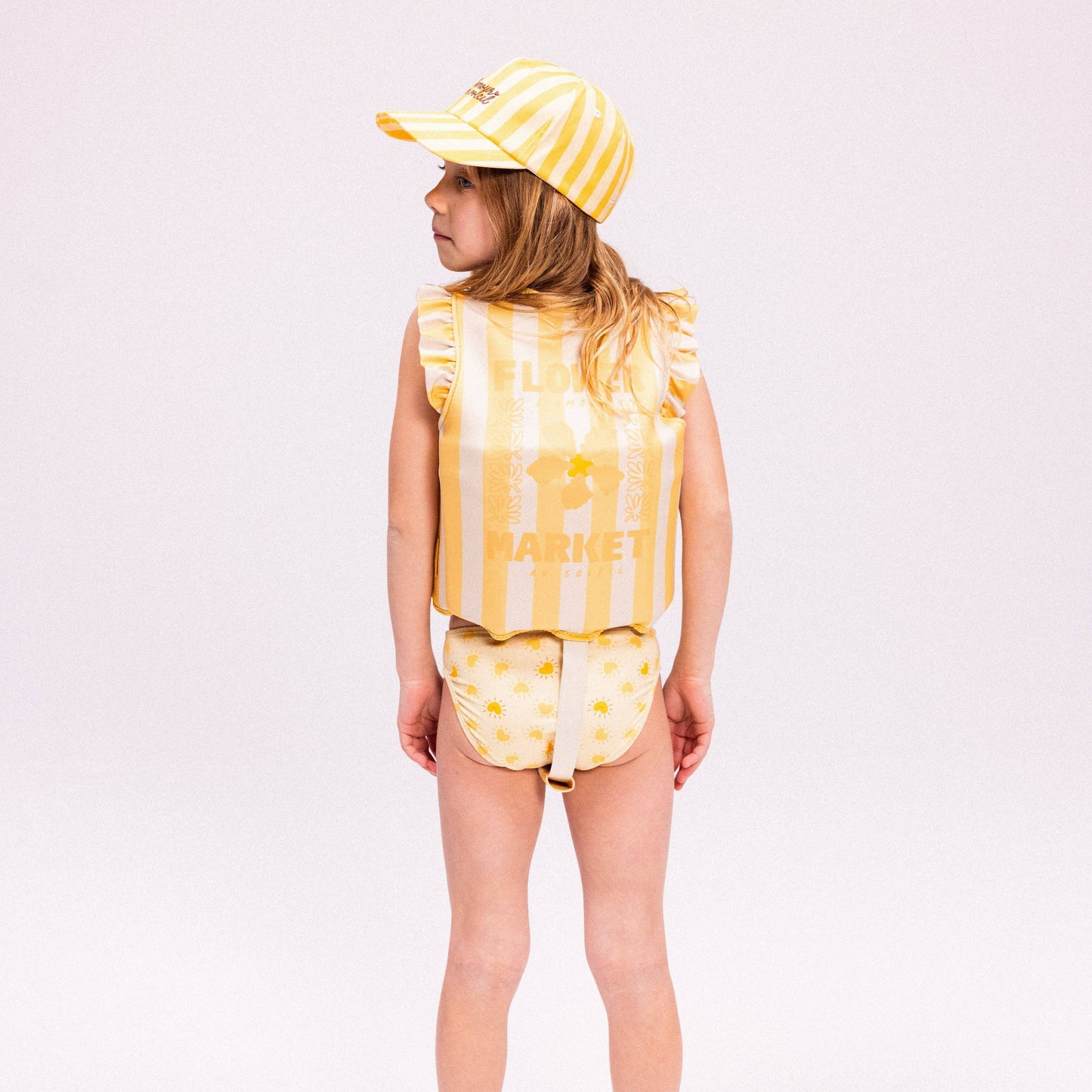 Gilet de natation - Fleurs Jaune - 2/3 ans
