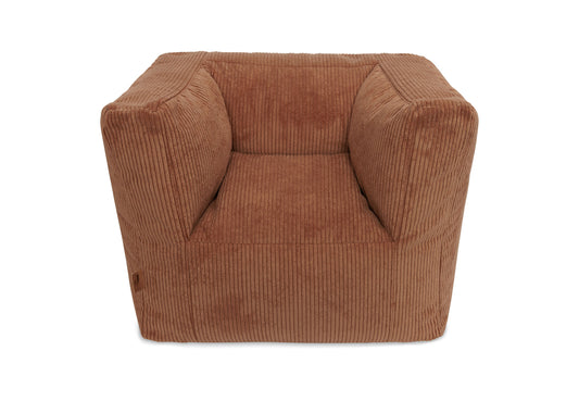 Fauteuil Pouf - Velours Caramel