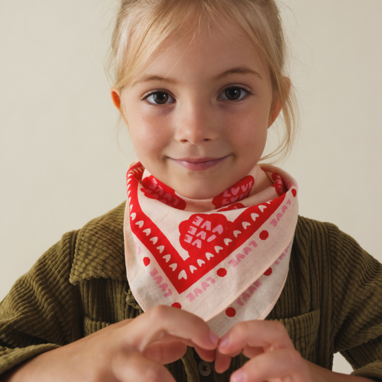 Foulard Lollilove - Blanc/Rouge