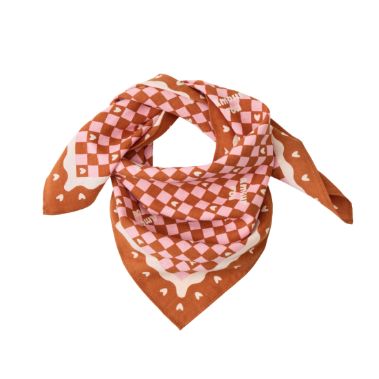Foulard Amour Fou - Marron/Rose