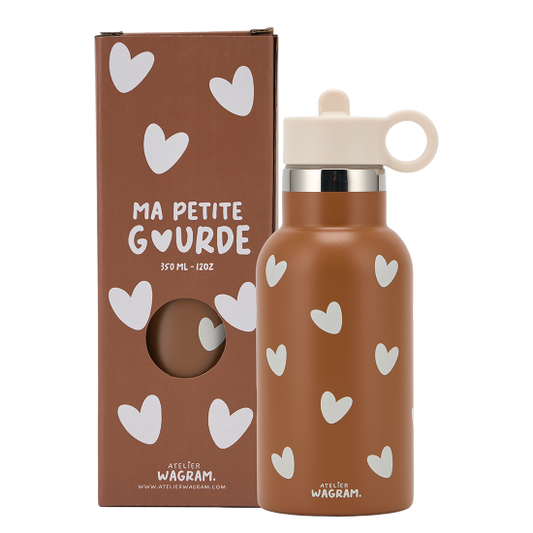 Gourde 350ml - Cœurs Caramel