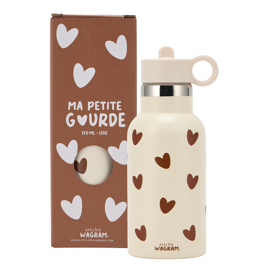 Gourde 350ml - Cœurs Crème