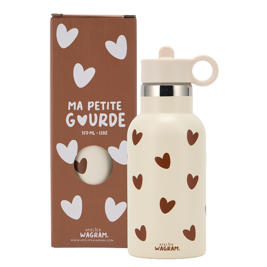 Gourde 350ml - Cœurs Crème