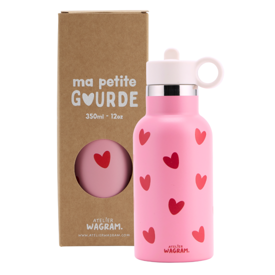 Gourde 350ml - Cœurs Rouge