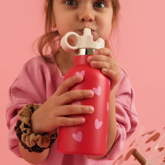 Gourde 350ml - Cœurs Rose