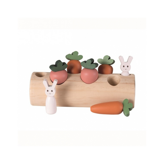 Jouet en bois - Buche lapins/carottes