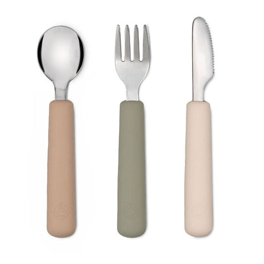 Set de 3 couverts - Taupe/Sauge/Ivoire