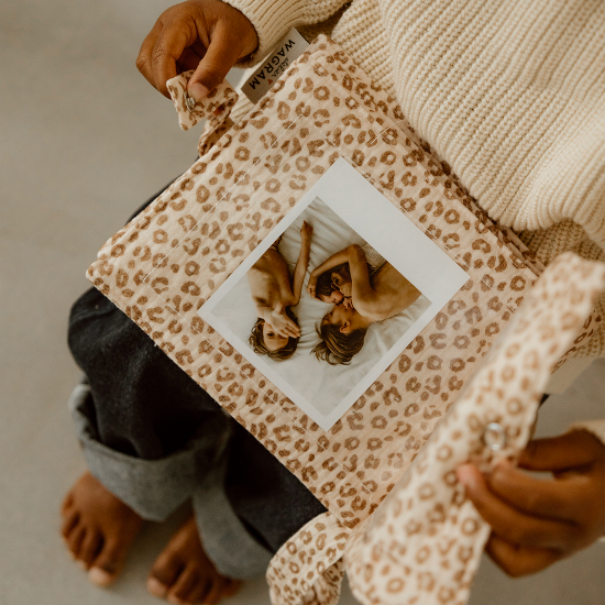 Album photo tissu - Léopard Beige