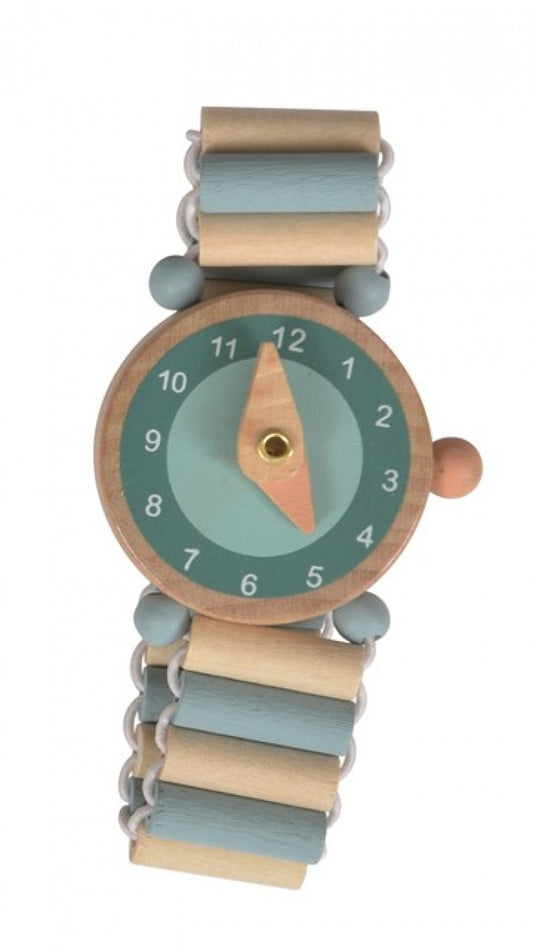 Montre en bois - Bleu