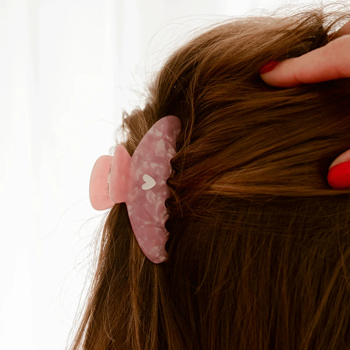 Pince à cheveux "cœur" - Rose