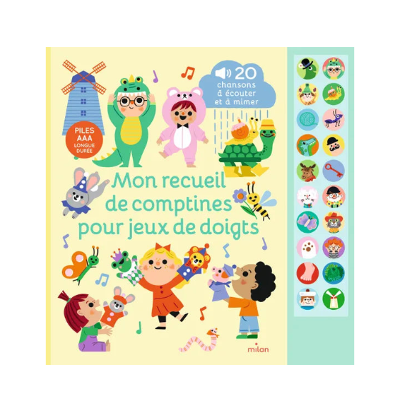 Livre à écouter - Recueil de comptines pour jeux de doigts