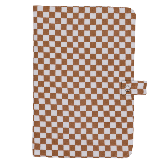Protège carnet - Damier Marron/Blanc
