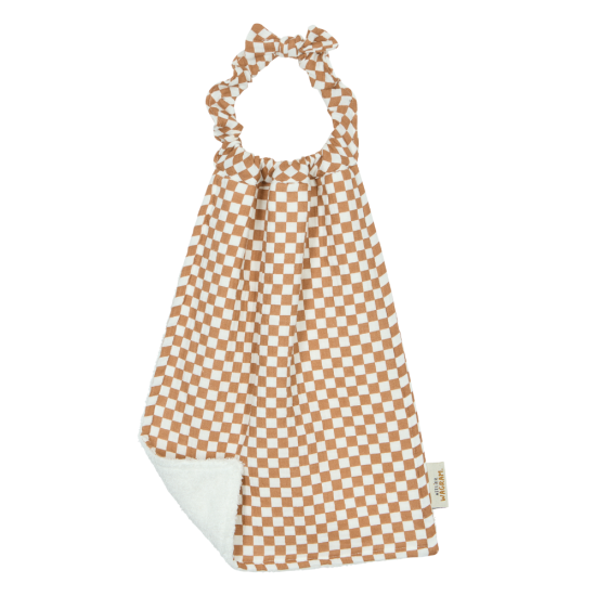 Serviette de cantine - Damier Marron/Blanc