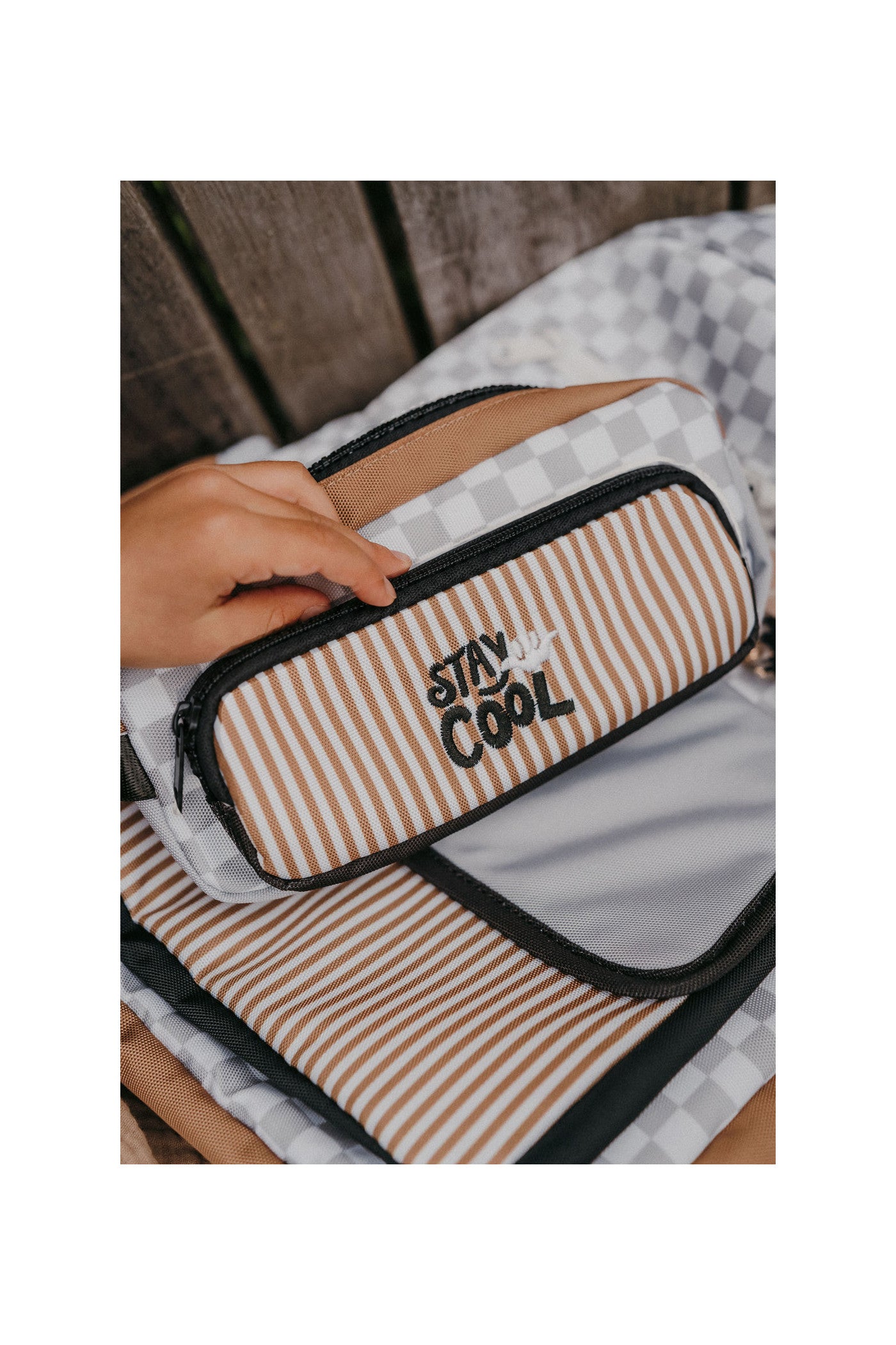 Trousse Lina - Damier Écume
