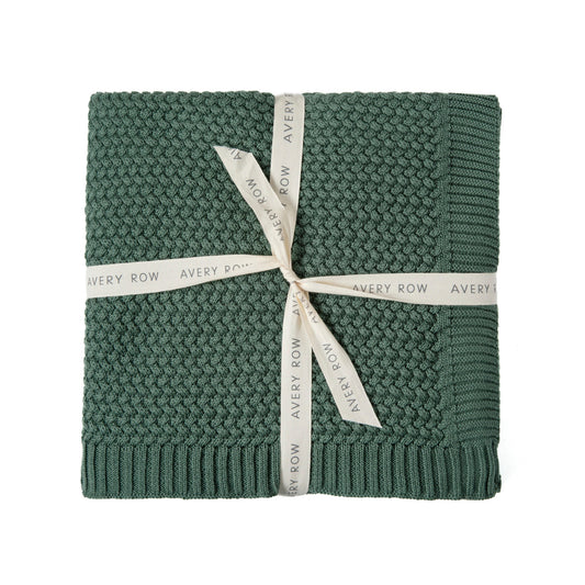 Couverture tricotée - Vert sapin